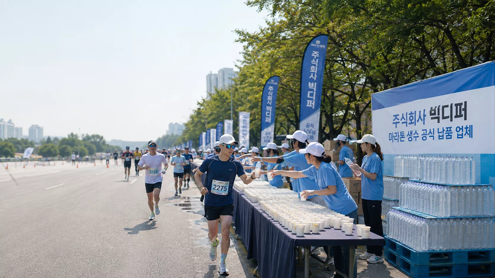 마라톤 행사생수 급수봉사 에브리워터 2L